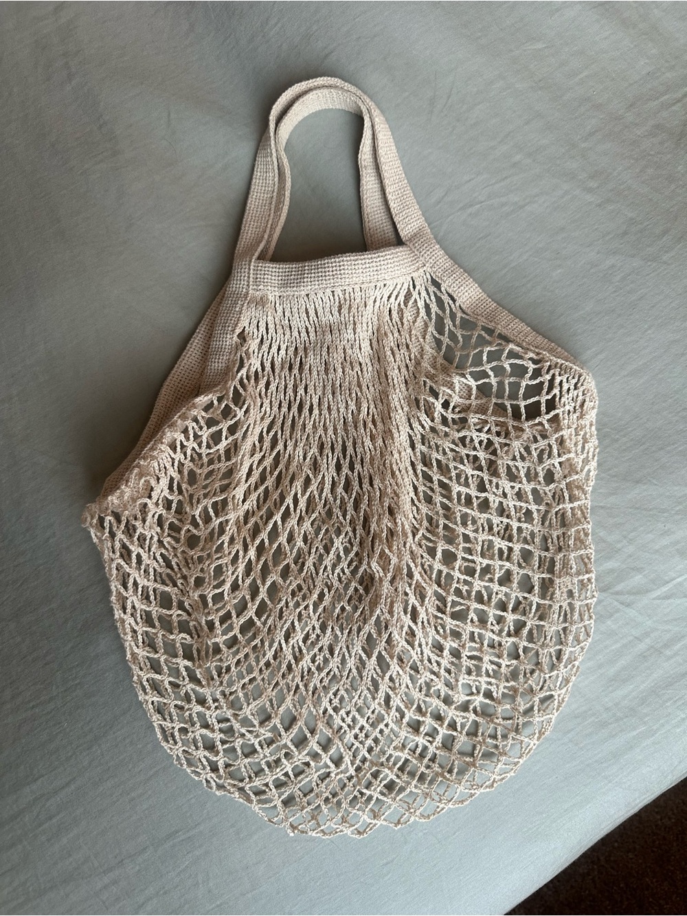 Neutral Cream Reusable Mesh Tote Bag